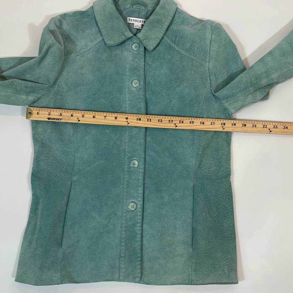 Pendleton Genuine Suede Leather Jacket Size L Sea… - image 5